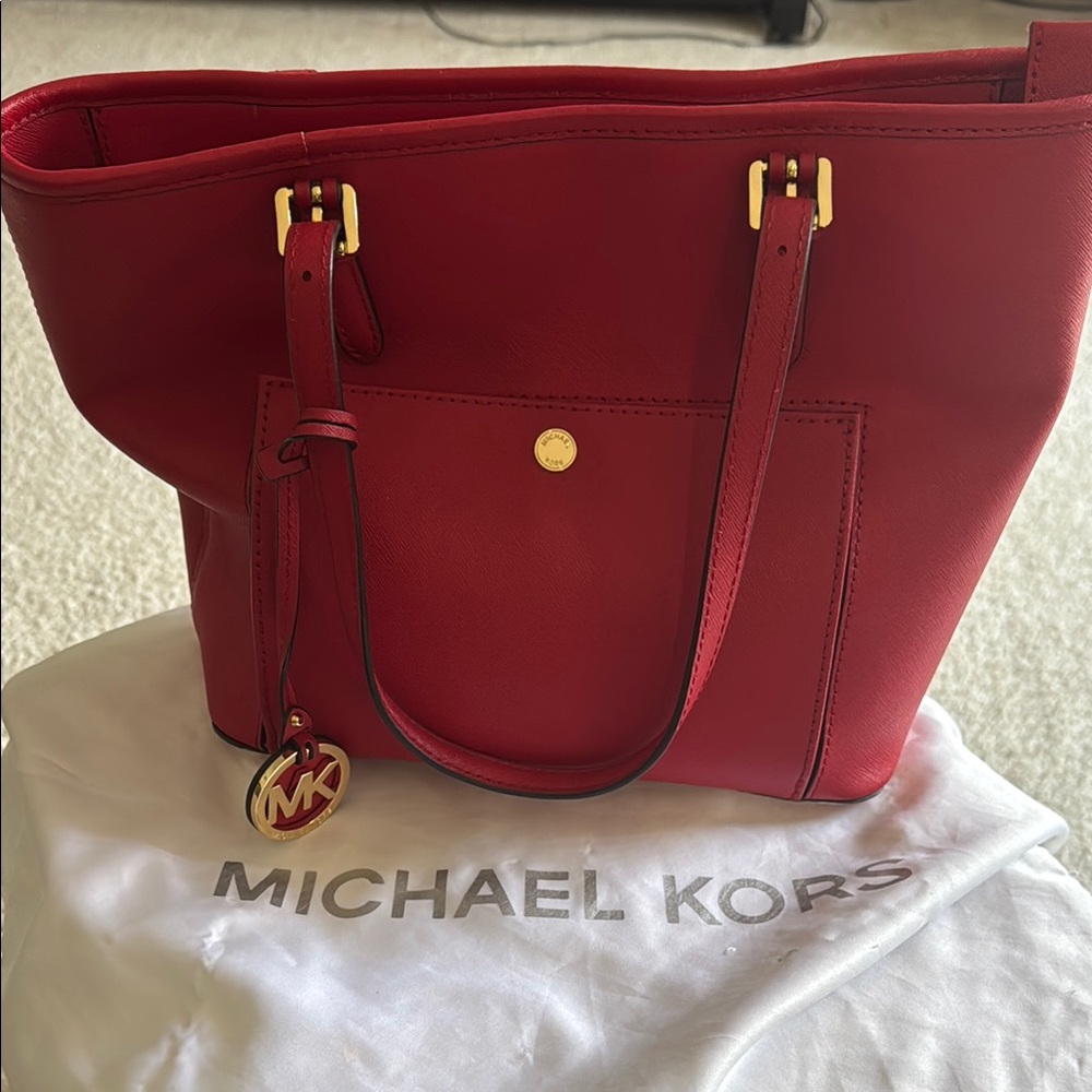 Michael Kors Red Tote Bag